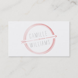 MODERN ARROW LOGO tribal rustic hand drawn coral Business Card