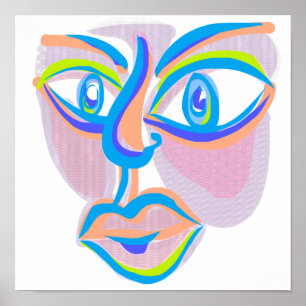Modern Art Abstract Face Poster