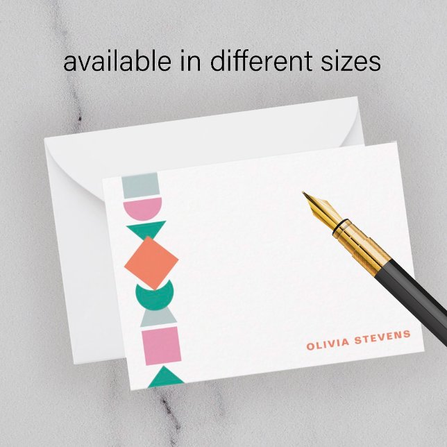 Modern art abstract geometric name personalised card (Creator Uploaded)