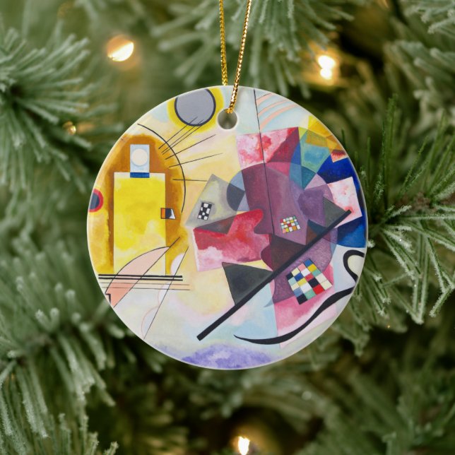 Modern Art Abstract Kandinsky Yellow Red Blue Ceramic Tree Decoration (Tree)
