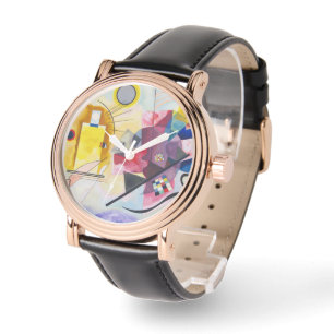 Modern Art Abstract Kandinsky Yellow Red Blue Watch