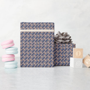 Modern art abstract navy blue pattern wrapping paper
