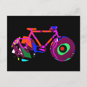 modern art bicycle idea postcard