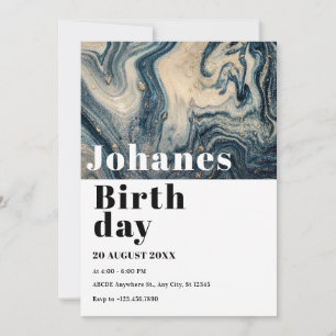 Modern art birthday invitation