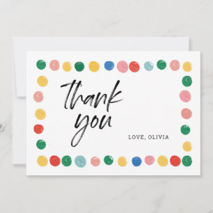 Modern Art Birthday Party Thank You Cards