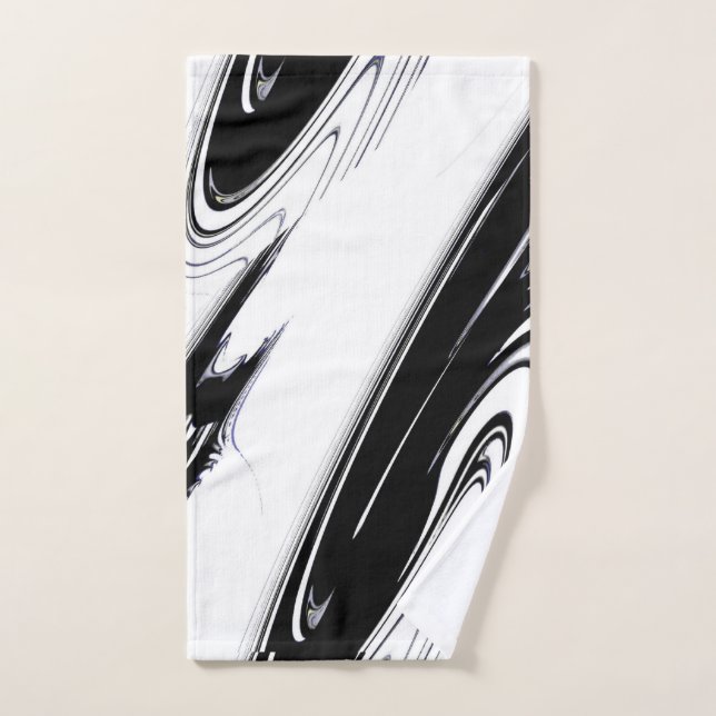 Modern Art Black and White Hand Towel (Hand Towel)