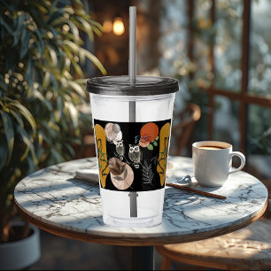 Modern Art Boho Bohemian Nature Bird Owls Abstract Acrylic Tumbler