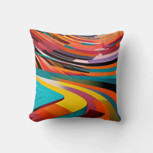 Modern Art Bright Bold Colorful Abstract Pattern Cushion