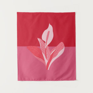 Modern Art Calla Lily Red Pink Tapestry