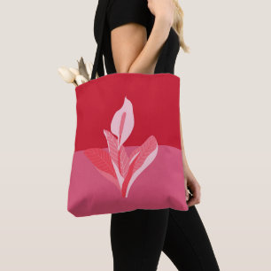 Modern Art Calla Lily Red Pink Tote Bag