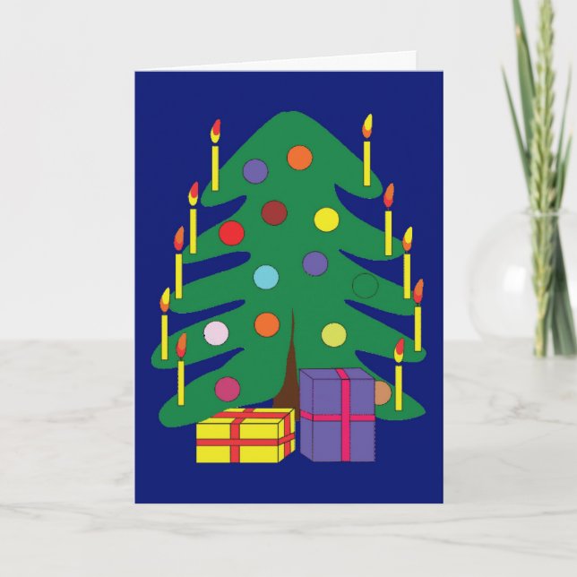 Modern Art Christmas Tree - A Card (Front)