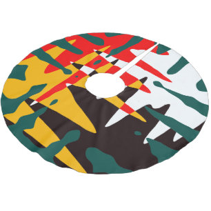 Modern Art Christmas Tree Skirt 4 Nations Decor