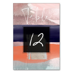 Modern Art, Colour Block Table Nos. Blush+Navy Table Number