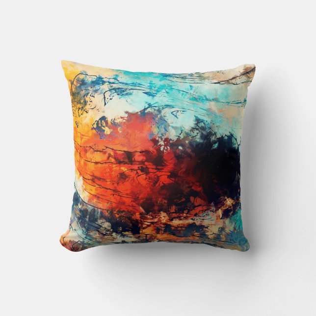 Modern art. Colourful contemporary artwork. Colour Cushion (Front)