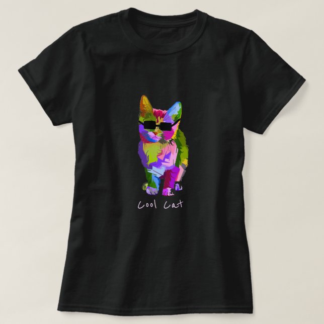 Modern art cool pop art kitty cat T-Shirt (Design Front)