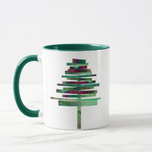 Modern art craft Christmas tree Mug