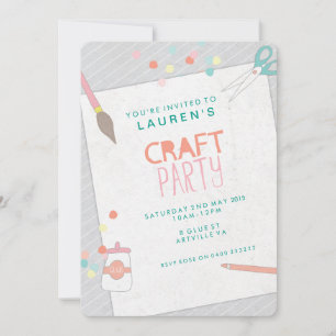 Modern Art & Craft Party Invitation