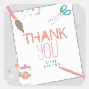 Modern art & Craft Party Sticker