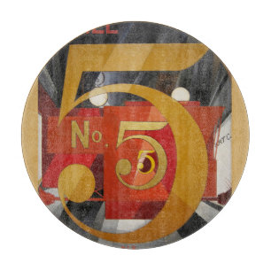 Modern Art Cubist Demuth Figure 5 in Gold Cutting Board