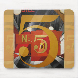 Modern Art Cubist Demuth Figure 5 in Gold Mouse Mat