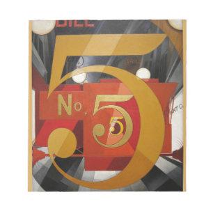 Modern Art Cubist Demuth Figure 5 in Gold Notepad