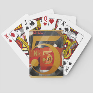Modern Art Cubist Demuth Figure 5 in Gold Playing Cards