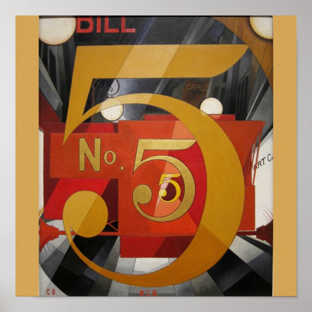 Modern Art Cubist Demuth Figure 5 in Gold Poster (Front)