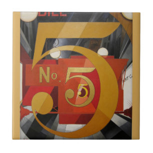 Modern Art Cubist Demuth Figure 5 in Gold Tile