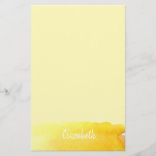 Modern art cute yellow watercolor personalised stationery