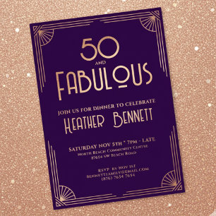 Modern Art Deco 50 and Fabulous Birthday 
