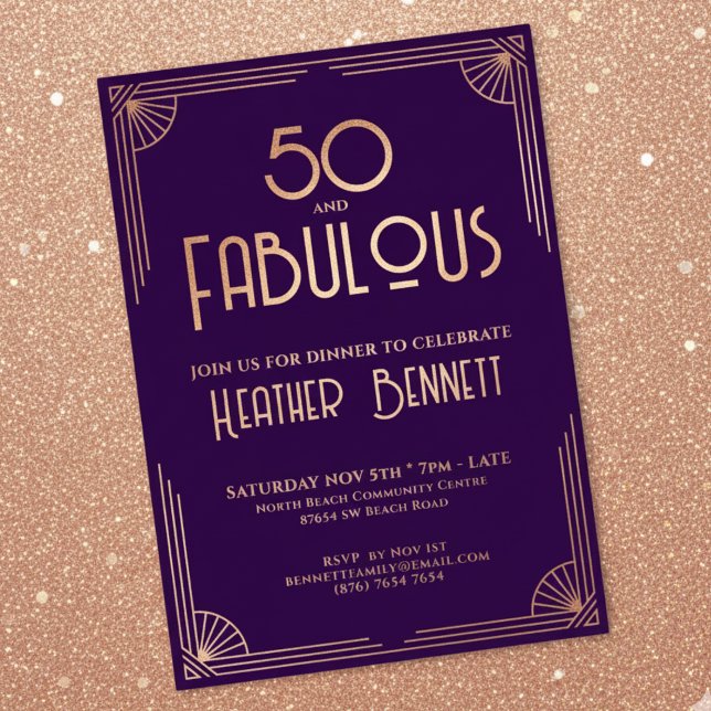 Modern Art Deco 50 and Fabulous Birthday  (Creator Uploaded)