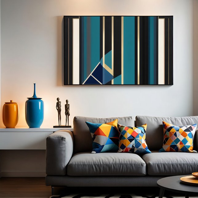 Modern Art Deco Abstract Vertical Lines Poster (Creator Uploaded)
