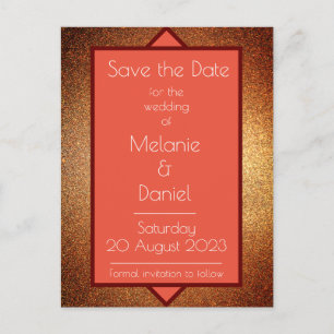 Modern Art Deco Gatsby Glitter Save the Day Postcard