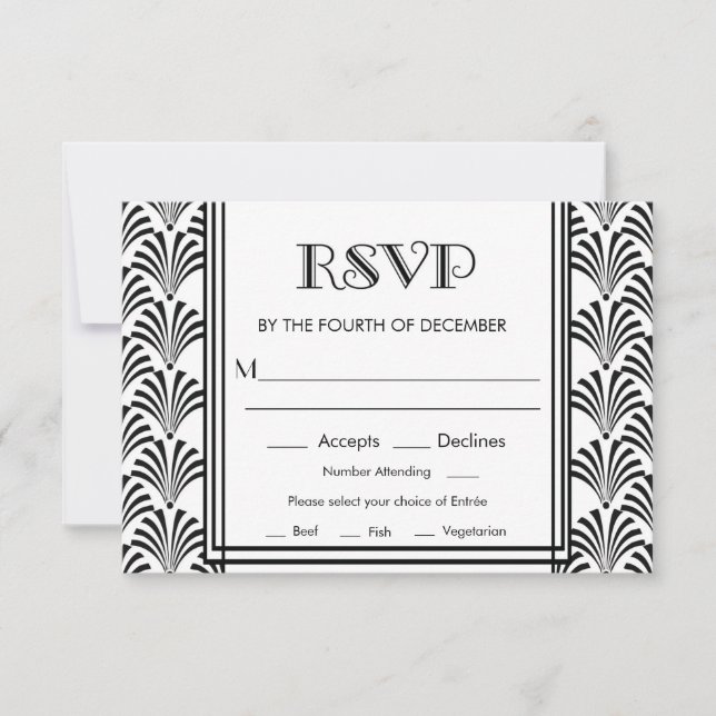 Modern Art Deco Gatsby RSVP (Front)