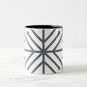 Modern Art Deco Geometric Tech Circuit Pattern Two-Tone Coffee Mug