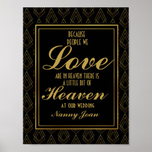 Modern art deco Gold & Black Memorial Poster