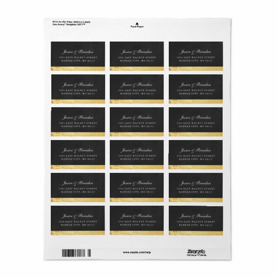 Modern Art Deco Gold Wedding RSVP Address Label