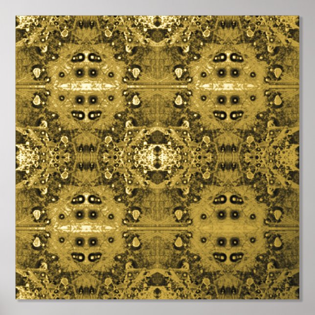  Modern Art Deco Golden Geometric Poster Print (Front)