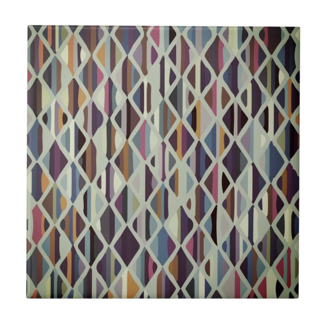 Modern Art Deco Multi-colour Tile (Front)