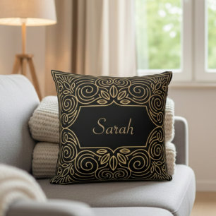 Modern Art Deco Personalised Pillow