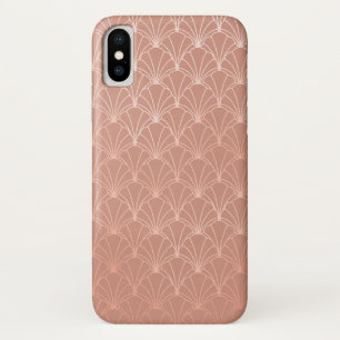 Modern Art Deco Rose Gold Foil Pattern iPhone X Case