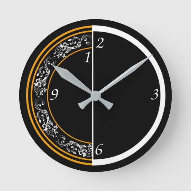 Modern art deco round clock (Front)