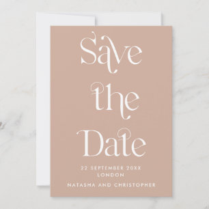 Modern Art Deco Typography Earth Tone Photo Save The Date