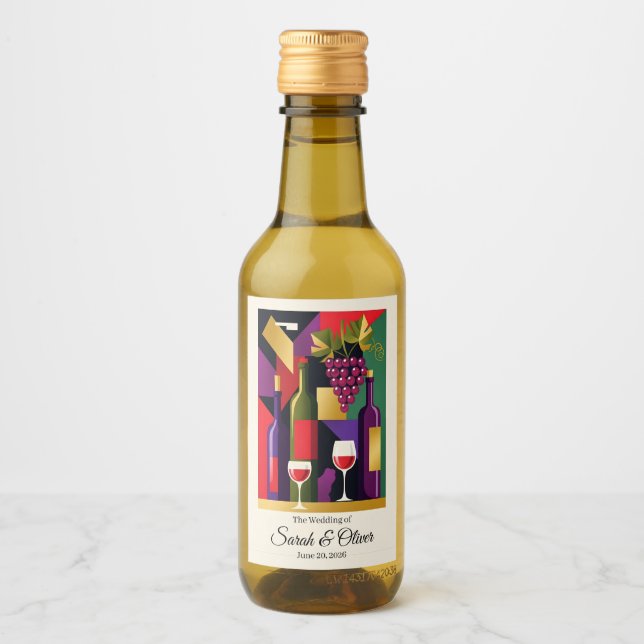 Modern Art Deco Vineyard Wine Label (Front)