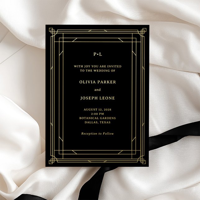Modern Art Deco Wedding | Black and Gold (Creator Uploaded)