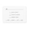 Modern Art Deco Wedding Invitation RSVP Card Black