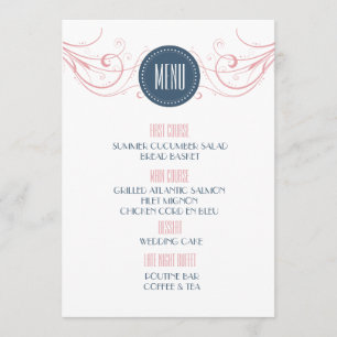 Modern Art Deco Wedding Menu