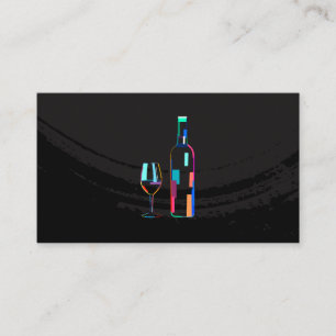 Modern Art Deco Wine Bottle Glass Business Card