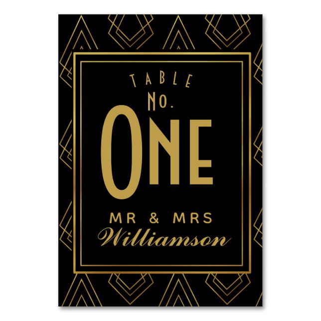 Modern art decoTable Card table number wedding (Front)