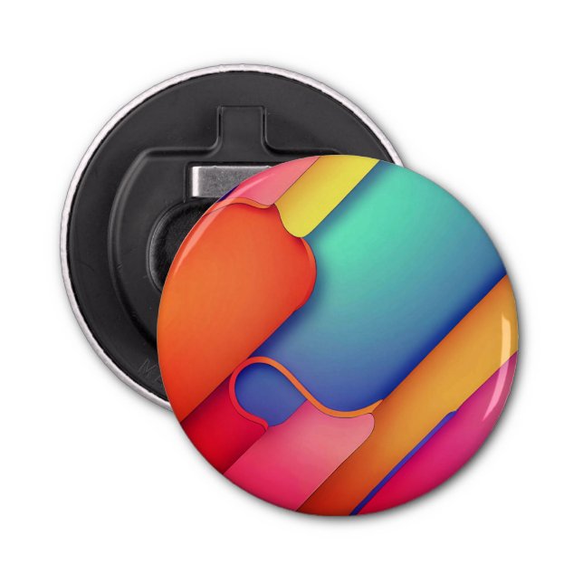 Modern Art Design Folds of Colour Bottle Opener (Front)